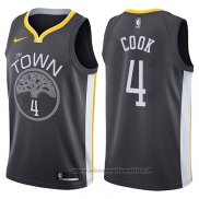Maglia Golden State Warriors Quinn Cook NO 4 The Town Statement 2017-18 Nero