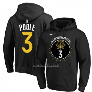 Felpa con Cappuccio Golden State Warriors Jordan Poole Citta 2022-23 Nero