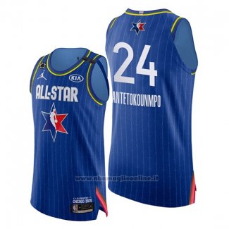 Maglia All Star 2020 Bucks Giannis Antetokounmpo NO 24 Blu