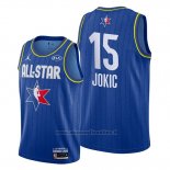 Maglia All Star 2020 Denver Nuggets Nikola Jokic NO 15 Blu