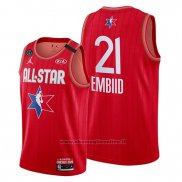 Maglia All Star 2020 Philadelphia 76ers Joel Embiid NO 21 Rosso