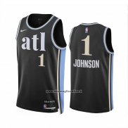 Maglia Atlanta Hawks Jalen Johnson #1 Citta 2023-24 Nero