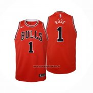 Maglia Bambino Chicago Bulls Derrick Rose #1 Icon Rosso