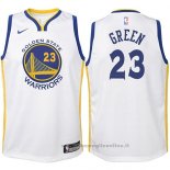 Maglia Bambino Golden State Warriors Draymond Green NO 23 2017-18 Bianco