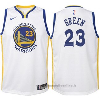 Maglia Bambino Golden State Warriors Draymond Green NO 23 2017-18 Bianco