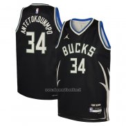 Maglia Bambino Milwaukee Bucks Giannis Antetokounmpo #34 Statement 2022-23 Nero