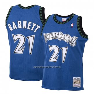 Maglia Bambino Minnesota Timberwolves Kevin Garnett #21 Hardwood Classics Throwback 2003-04 Blu