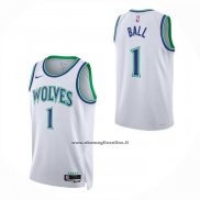 Maglia Bambino Minnesota Timberwolves Lamelo Ball No 1 Association 2026-27 Bianco