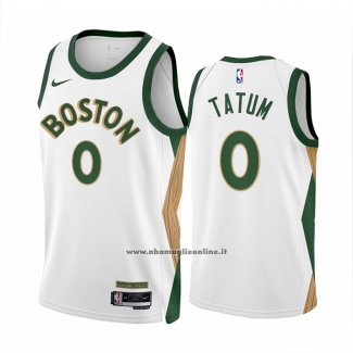 Maglia Boston Celtics Jayson Tatum #0 Citta 2023-24 Bianco