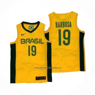 Maglia Brasil Leandro Barbosa #19 2019 FIBA Baketball World Cup Giallo