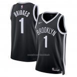 Maglia Brooklyn Nets Mikal Bridges #1 Icon 2022-23 Nero