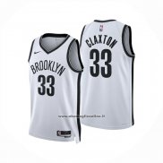 Maglia Brooklyn Nets Nic Claxton No 33 Association 2024-25 Bianco