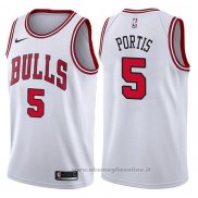 Maglia Chicago Bulls Bobby Portis NO 5 Association 2017-18 Bianco