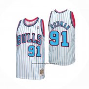 Maglia Chicago Bulls Dennis Rodman No 91 Mitchell & Ness 1996-97 Bianco