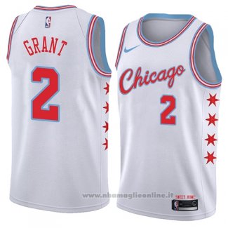 Maglia Chicago Bulls Jerian Grant NO 2 Citta 2018 Bianco