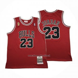 Maglia Chicago Bulls Michael Jordan No 23 Autentico 1995-96 Rosso