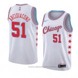 Maglia Chicago Bulls Ryan Arcidiacono NO 51 Citta 2018 Bianco Rosso