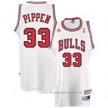 Maglia Chicago Bulls Scottie Pippen NO 33 Throwback Bianco