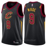 Maglia Cleveland Cavaliers Dwyane Wade NO 9 Statement 2017-18 Nero