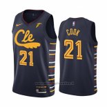 Maglia Cleveland Cavaliers Tyler Cook NO 21 Citta Blu