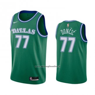 Maglia Dallas Mavericks Luka Doncic #77 Hardwood Classics 2020-21 Verde