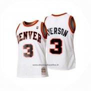 Maglia Denver Nuggets Allen Iverson No 3 Mitchell & Ness 2006-07 Bianco1