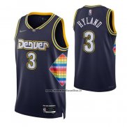 Maglia Denver Nuggets Nah'shon Hyland #3 Citta 2021-22 Blu