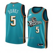 Maglia Detroit Pistons Alec Burks #5 Classic 2022-23 Verde