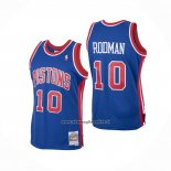 Maglia Detroit Pistons Dennis Rodman #10 Mitchell & Ness 1988-89 Blu