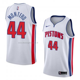 Maglia Detroit Pistons Luis Montero NO 44 Association 2018 Bianco