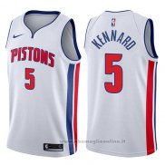 Maglia Detroit Pistons Luke Kennard NO 5 Association 2017-18 Bianco