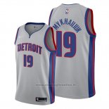 Maglia Detroit Pistons Svi Mykhailiuk NO 19 Statement Grigio