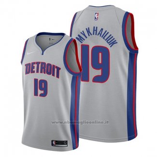 Maglia Detroit Pistons Svi Mykhailiuk NO 19 Statement Grigio