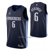 Maglia Doncic Mavericks Kristaps Porzingis #6 Statement 2020-21 Blu