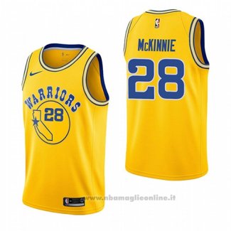 Maglia Golden State Warriors Alfonzo Mckinnie NO 28 Hardwood Classic 2018-19 Giallo