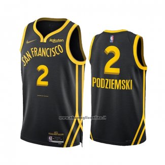 Maglia Golden State Warriors Brandin Podziemski #2 Citta 2023-24 Nero