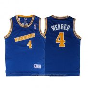 Maglia Golden State Warriors Chris Webber NO 4 Throwback Blu