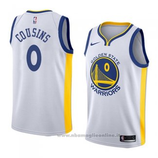 Maglia Golden State Warriors Demarcus Cousins NO 0 Association 2018-19 Bianco