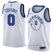 Maglia Golden State Warriors Demarcus Cousins NO 0 Hardwood Classic 2018-19 Bianco