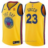 Maglia Golden State Warriors Draymond Green NO 23 Citta Giallo