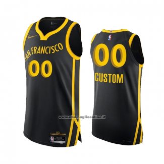 Maglia Golden State Warriors Personalizzate Citta Autentico 2023-24 Nero