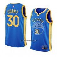 Maglia Golden State Warriors Stephen Curry #30 Earned 2022-23 Blu