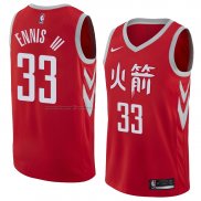 Maglia Houston Rockets James Ennis III NO 33 Citta 2018 Rosso