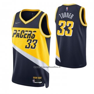 Maglia Indiana Pacers Myles Turner #33 Citta 2021-22 Blu