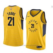 Maglia Indiana Pacers Thaddeus Young NO 21 Statement 2018 Giallo