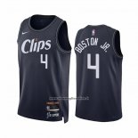 Maglia Los Angeles Clippers Brandon Boston JR. #4 Citta 2023-24 Blu