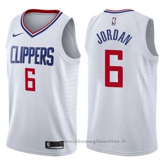 Maglia Los Angeles Clippers Deandre Jordan NO 6 Association 2017-18 Bianco