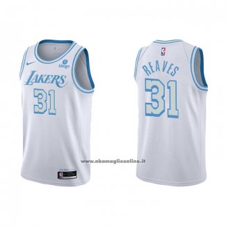 Maglia Los Angeles Lakers Austin Reaves #31 Citta 2021-22 Bianco