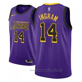 Maglia Los Angeles Lakers Brandon Ingram NO 14 Citta 2018 Viola