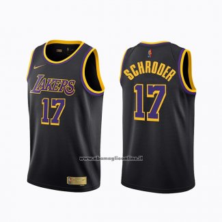 Maglia Los Angeles Lakers Dennis Schroder #17 Earned 2020-21 Nero